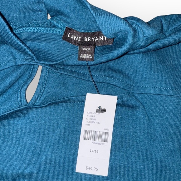 NWT LANE BRYANT Mockneck Tee with Cutout Blouse - 14/16 Legion Blue - Picture 7 of 14
